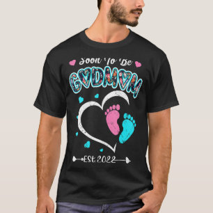 Womens Soon To Be Grandma Announce Godmom 2022 New T-Shirt