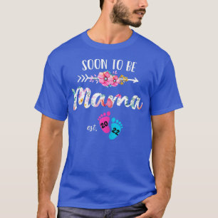 Womens Soon to be Mama Est 2022 Pregnancy Announce T-Shirt