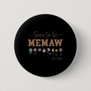 Womens Soon To Be Memaw 2025 Retro Promoted To Mem 6 Cm Round Badge