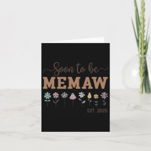 Womens Soon To Be Memaw 2025 Retro Promoted To Mem Card