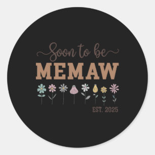 Womens Soon To Be Memaw 2025 Retro Promoted To Mem Classic Round Sticker