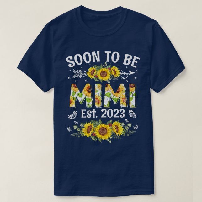 Womens Soon To Be Mimi 2023 Sunflower First Time M T-Shirt (Design Front)