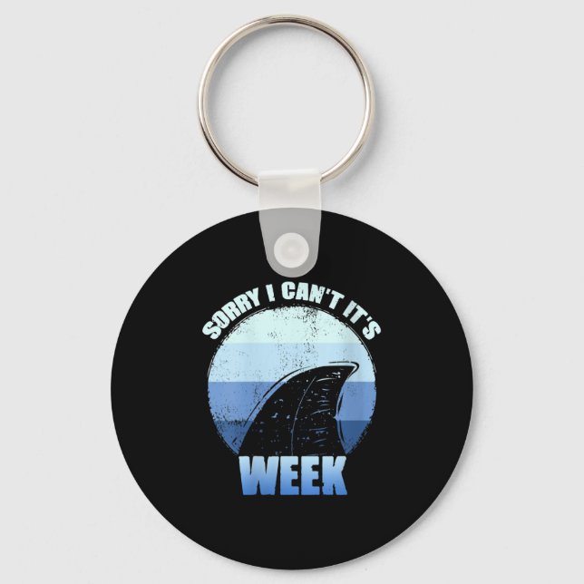 Womens Sorry I Can't It's Week Funny Shark Gift V- Key Ring (Front)