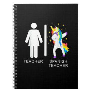 Womens Spanish Teacher Unicorn Dabbing funny spani Notebook