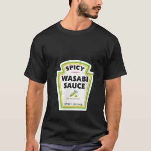 Womens Spicy Wasabi Sauce Bottle Label Funny Hallo T-Shirt