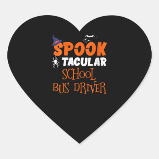 Women's Spooktacular School Bus Driver Funny Heart Sticker