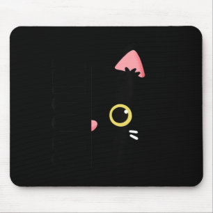 Womens Spooky Cute Black Cat Halloween Design Mouse Pad