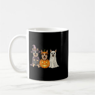 Womens Spooky Ghost Blue Heeler Pumpkin Halloween Coffee Mug