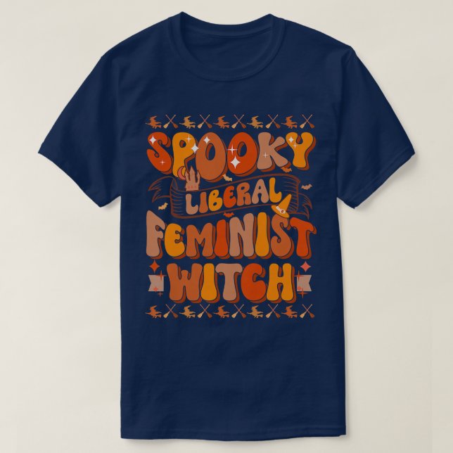 Womens Spooky Liberal Feminist Witch Premium  T-Shirt (Design Front)