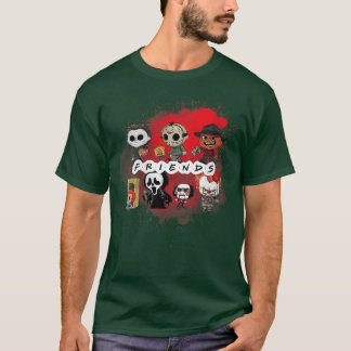 Womens Spooky Season Horror Villain Friends Fall F T-Shirt