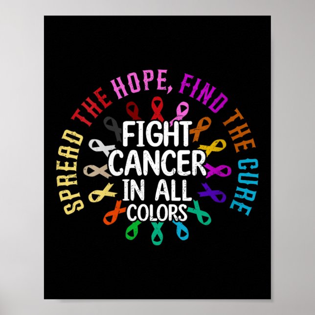 Womens Spread The Hope Find The Cure Fight Cancer  Poster (Front)