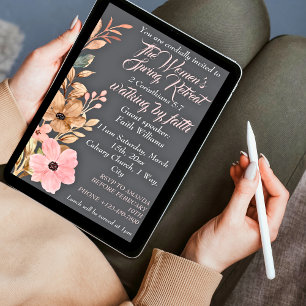 Women's Spring Retreat Wildflower Pink Christian Invitation