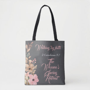 Women's Spring Retreat Wildflower Pink Christian Tote Bag