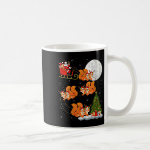 Womens Squirrel Santa Sleigh Flying Funny Magical  Coffee Mug
