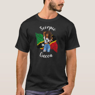 Womens St Kitts Queen Scorpio Birthday Zodiac Astr T-Shirt