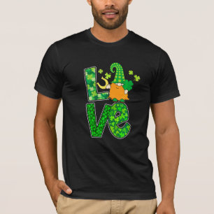 Womens St Patricks Day Cute Gnomes Love Funny Iri T-Shirt