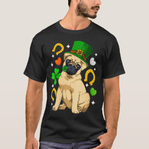 Womens St Patricks Day funny pug Shenanigans dog l T-Shirt