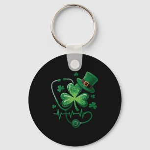 Women's st patricks day irish shamrock stethoscope key ring