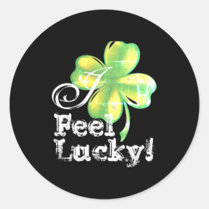 Womens St Patricks Day Shamrock Green And Black T Classic Round Sticker