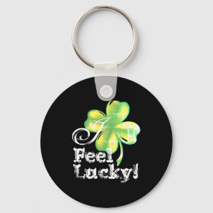 Womens St Patricks Day Shamrock Green And Black T Key Ring