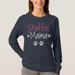 Womens Staffie Mama Funny Staffordshire Bull T-Shirt