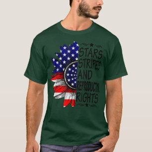 Womens Stars Stripes Reproductive Rights Feminist T-Shirt