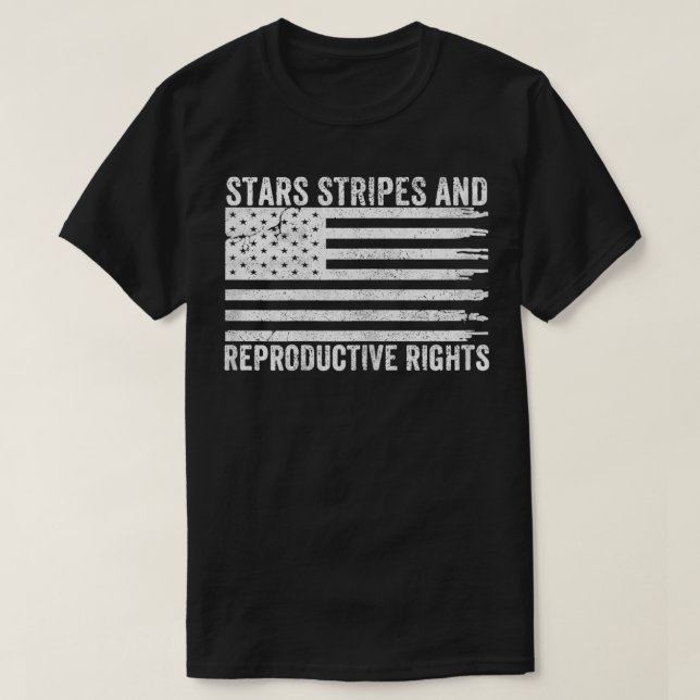 Womens Stars Stripes Reproductive Rights Patriotic T-Shirt (Design Front)