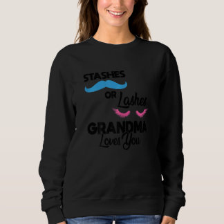 Womens stashes or lashes grandma loves you Grandmo Sweatshirt