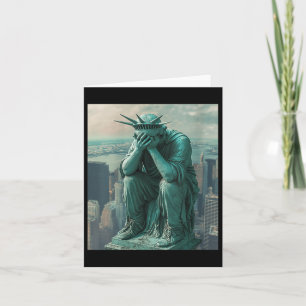 Womens Statue Of Liberty Facepalm V-neck  Card