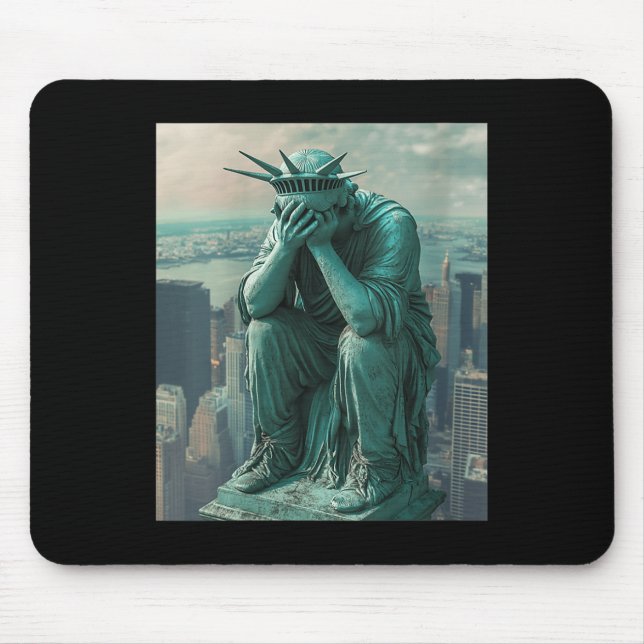 Womens Statue Of Liberty Facepalm V-neck  Mouse Pad (Front)