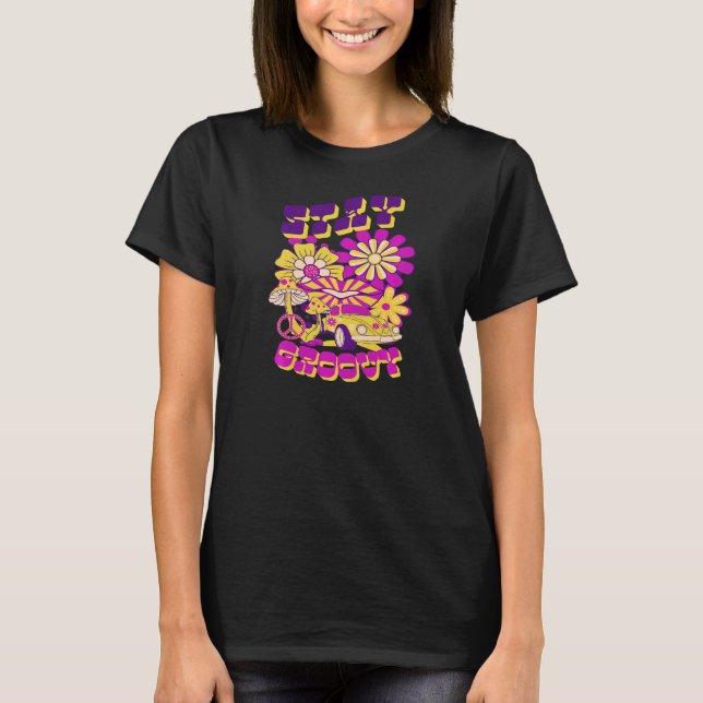 Womens Stay Groovy Cool the 70s and 80s Retro Groo T-Shirt (Front)