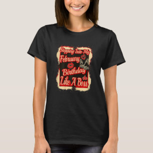 Womens Stepping Into My February Birthday Leopard T-Shirt