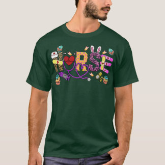 Womens Stethoscope Scrub Nurse Life Easter Day Cut T-Shirt