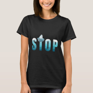 Womens Stop Ocean Pollution Polar Bear T-Shirt