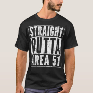 Womens Straight Outta Area 51 Funny UFO Alien Gif T-Shirt