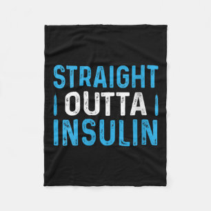 Womens Straight Outta Insulin V-neck Fleece Blanket