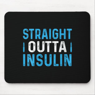 Womens Straight Outta Insulin V-neck Mouse Pad