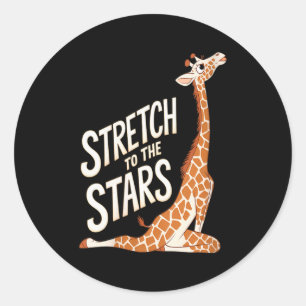Womens Stretch Toward The Galaxy Sitive Yoga Giraf Classic Round Sticker