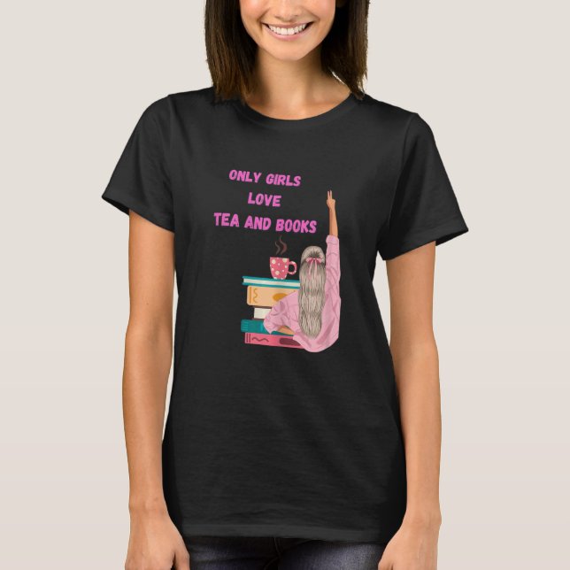 Womens Strong Girl - Funny Book & Tea Lover T-Shirt (Front)