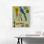 Womens Suffrage Movement Memorabilia Collage Print<br><div class="desc">Celebrate women's history with this poster. It features illustrations of memorabilia from the women's suffrage movement. Illustrations of "Votes for Women" pins, pennants and signs have a distressed style for an antique look and are set against a pale green background. This fun print is perfect for history buffs and proud...</div>