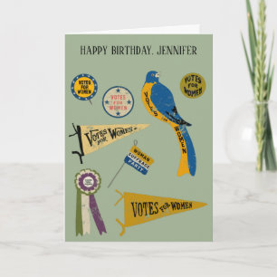 Womens Suffrage Movement Memorabilia Collage Print Card