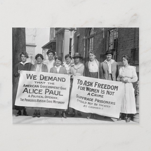 Women's Suffrage Pickets, 1917 Postcard (Front)