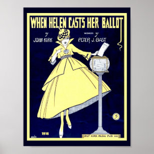 Women's Suffrage Sheet Music 1916 Cute Cover copy Poster