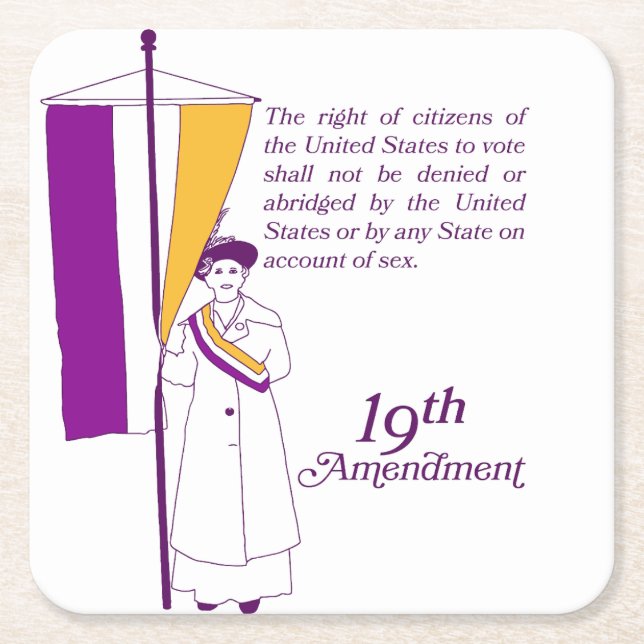 Women's Suffrage Square Paper Coaster (Front)