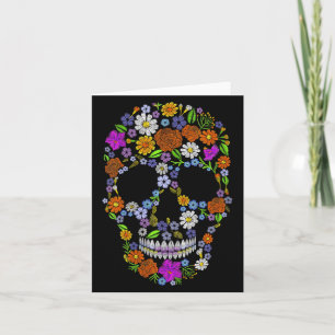 Womens Sugar Skull Floral Halloween Day Of The Card
