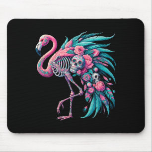 Womens sugar skull mexican flamingo dia de los mouse pad