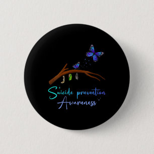 Womens Suicide Prevention Awareness Butterfly Coco 6 Cm Round Badge