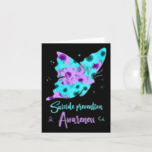 Womens Suicide Prevention Awareness Butterfly Sunf Card