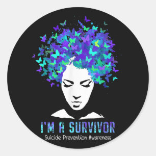 Womens Suicide Prevention Awareness Week Survivor Classic Round Sticker