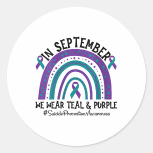 Womens Suicide Prevention In September We Wear Tea Classic Round Sticker